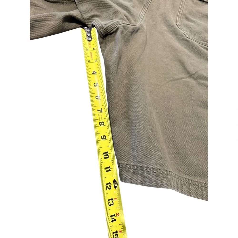 Duluth Trading Co Mens 46‎ Cargo Shorts Olive Green Cotton Canvas Worker Rugged